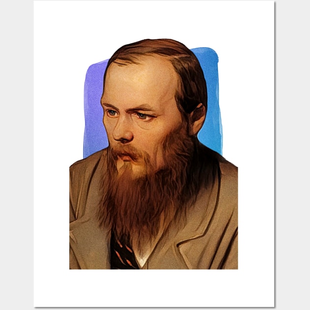 Russian Novelist Fyodor Dostoevsky illustration Wall Art by Litstoy 